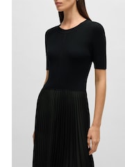 BOSS Black Knitted Plisse Pleated Dress - Image 5 of 6
