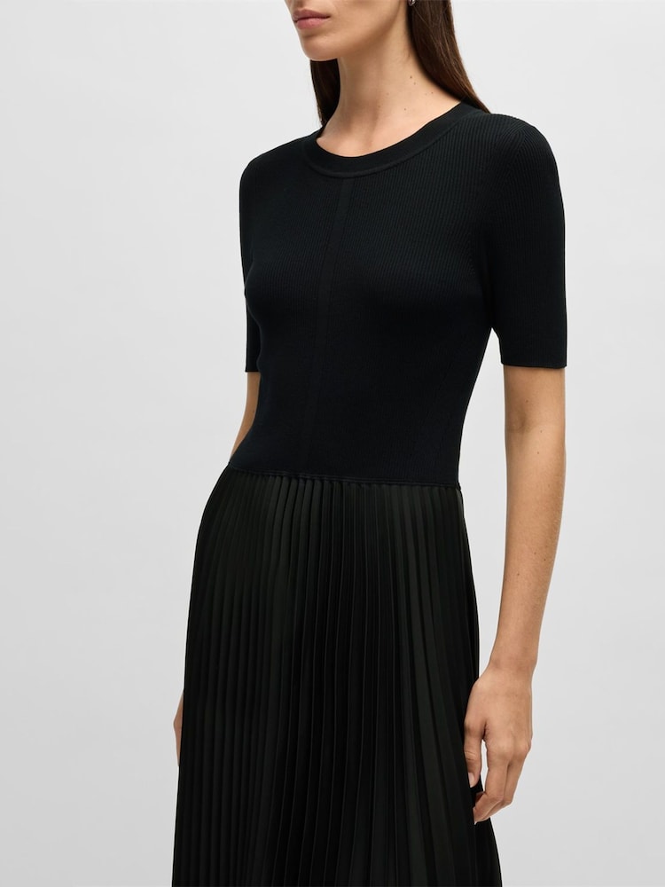 BOSS Black Knitted Plisse Pleated Dress - Image 5 of 5