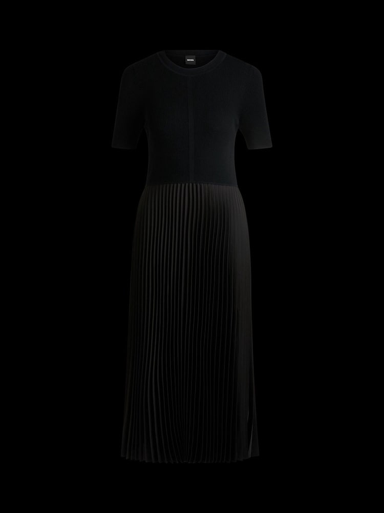 BOSS Black Knitted Plisse Pleated Dress - Image 6 of 6