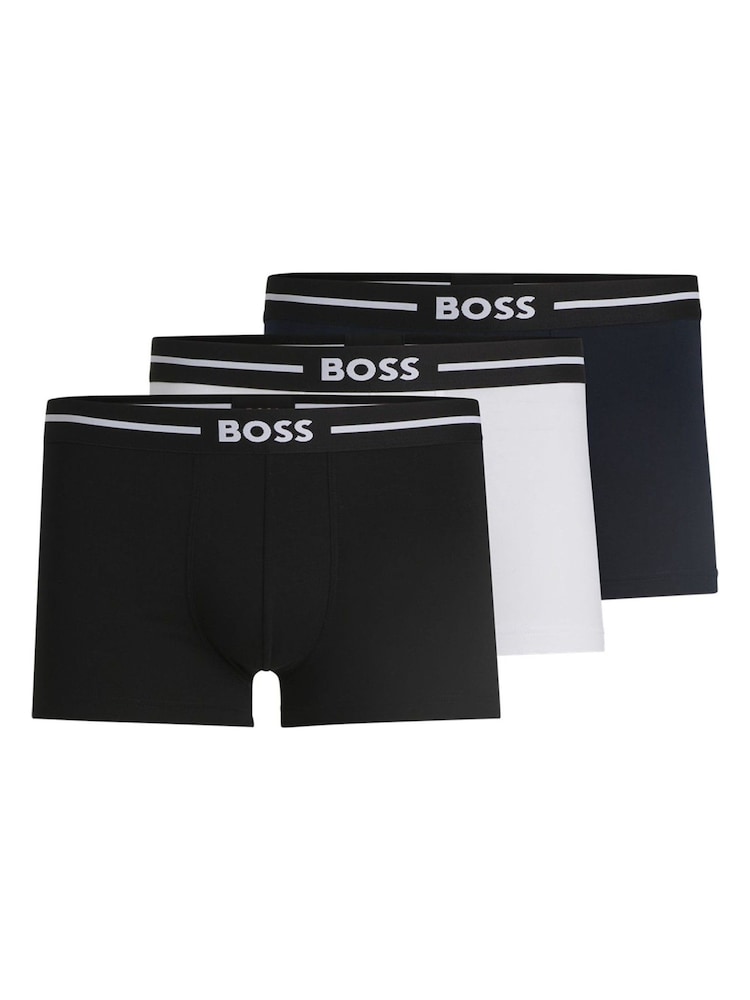 Azul - BOSS Bold Stretch Cotton Boxers 3 Pack - Imagen 1 de 11