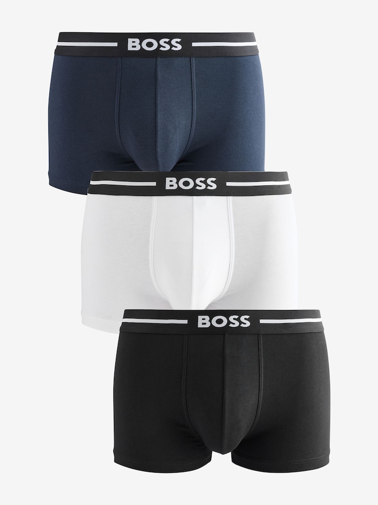 Azul - BOSS Bold Stretch Cotton Boxers 3 Pack - Imagen 2 de 11