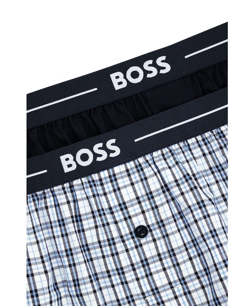 BOSS Blue 100% Cotton Lounge Jersey Shorts 2 Pack - Image 2 of 7