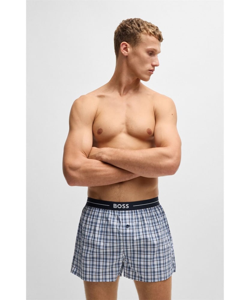 BOSS Blue 100% Cotton Lounge Jersey Shorts 2 Pack - Image 7 of 7
