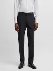 Gris - BOSS Regular Fit Wool Trousers - Imagen 1 de 5