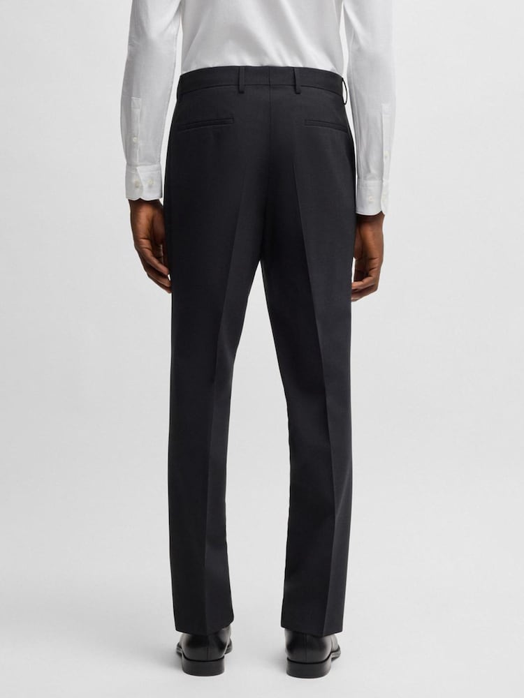 Gris - BOSS Regular Fit Wool Trousers - Imagen 2 de 5