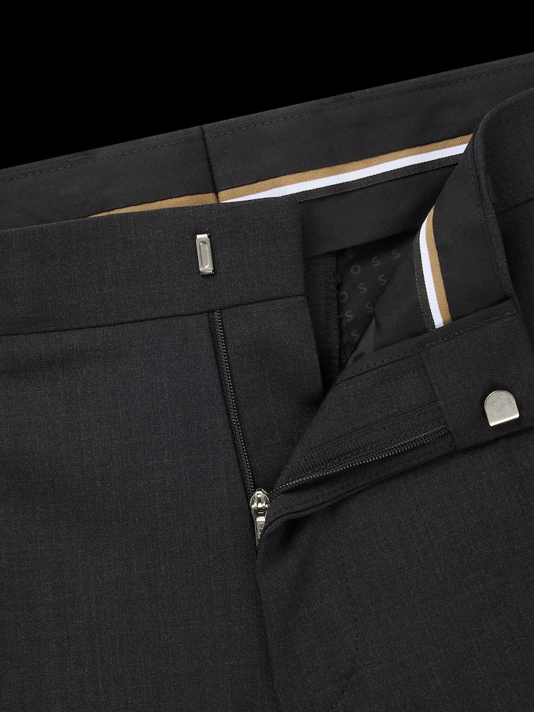 Gris - BOSS Regular Fit Wool Trousers - Imagen 5 de 5