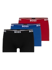 BOSS Black/Blue/Red Power Stretch Cotton 3 Pack Boxers - Image 1 of 7