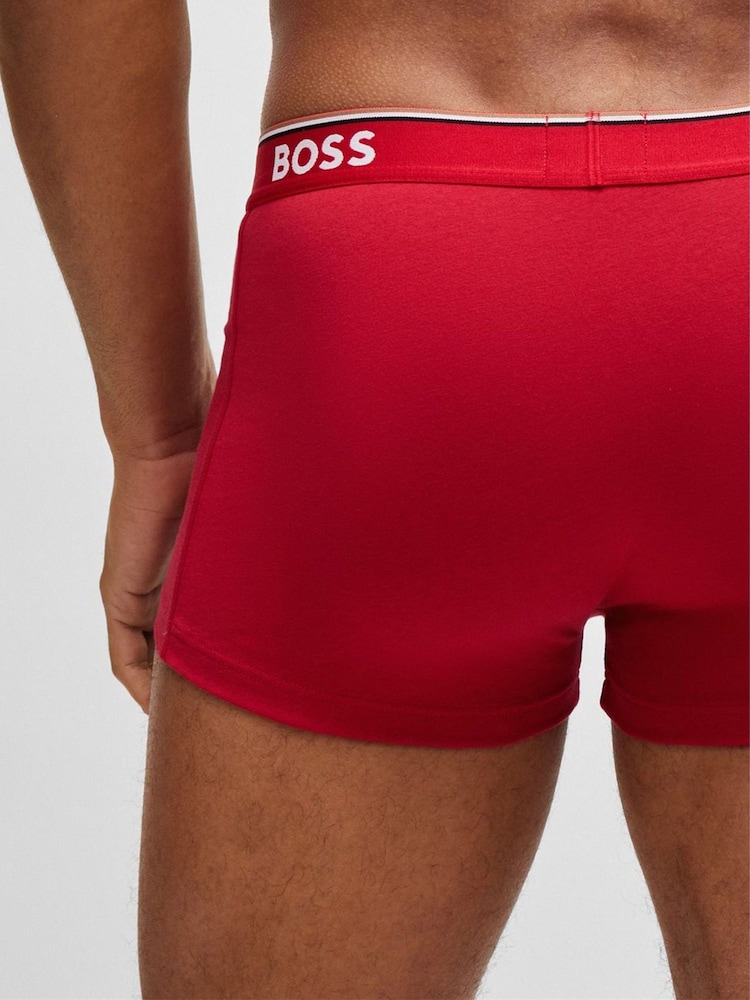 BOSS Black/Blue/Red Power Stretch Cotton 3 Pack Boxers - Image 7 of 7