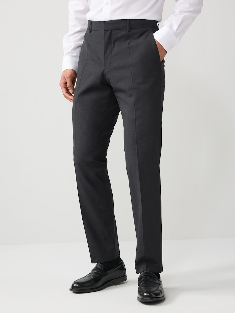 BOSS Grey Slim Fit Wool Trousers - Image 1 of 6 BOSS Grey Slim Fit Wool Trousers - Image 1 of 6