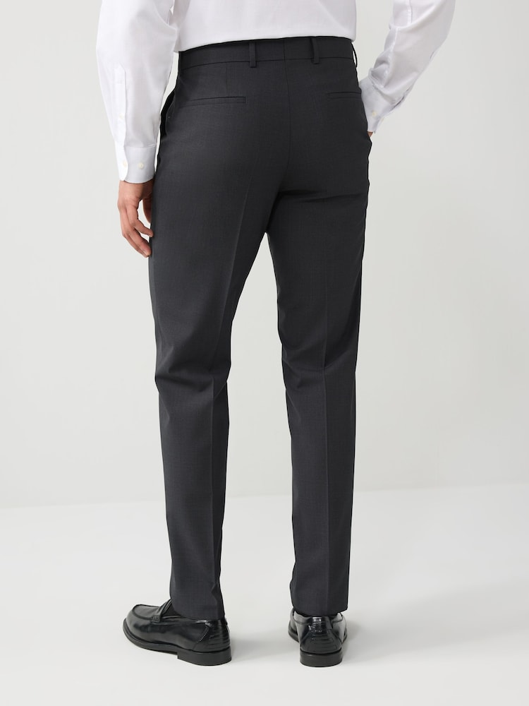 BOSS Grey Slim Fit Wool Trousers - Image 2 of 6 BOSS Grey Slim Fit Wool Trousers - Image 2 of 6