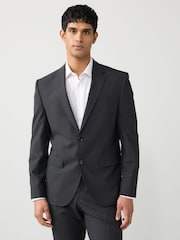 Gris - BOSS Regular Fit Cotton Suit Jacket - Imagen 1 de 7