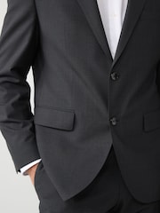 Gris - BOSS Regular Fit Cotton Suit Jacket - Imagen 4 de 7