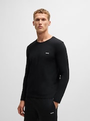 Черный - BOSS Stretch Cotton Long Sleeve T-Shirt - Image 1 of 5