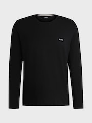 Черный - BOSS Stretch Cotton Long Sleeve T-Shirt - Image 5 of 5