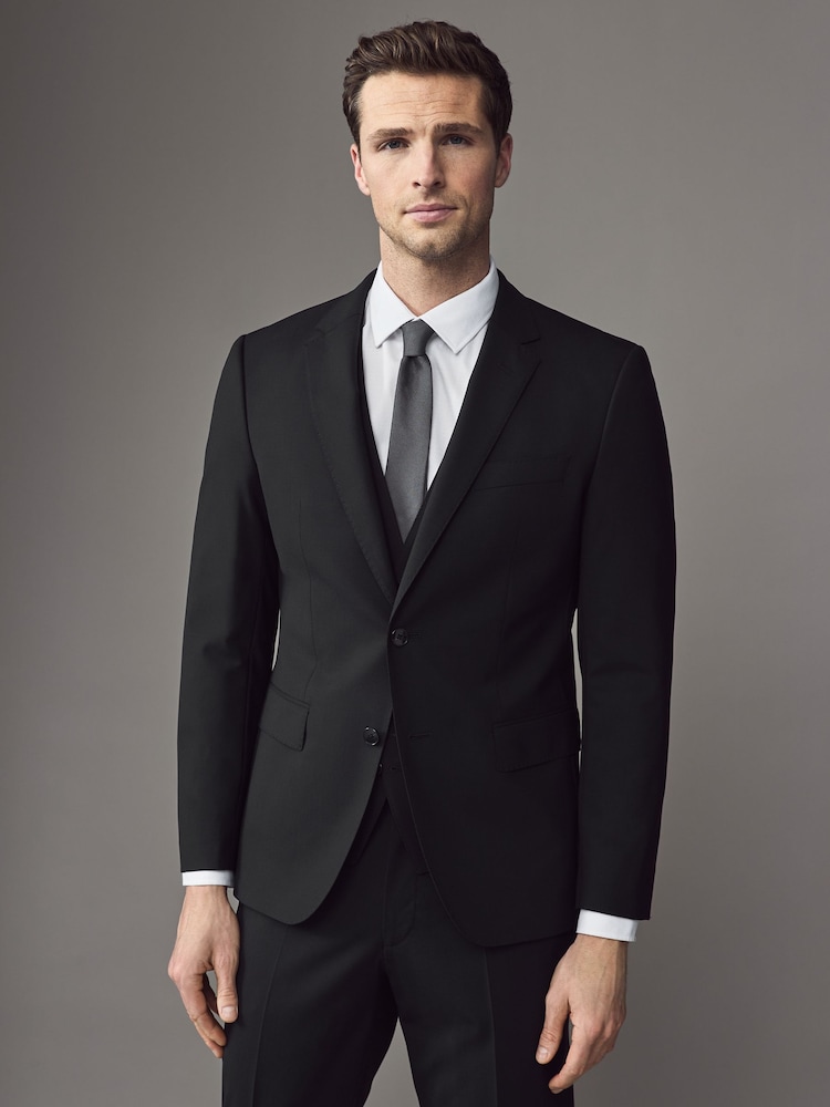 BOSS Black Slim-Fit Wool Suit Jacket - Image 1 of 4