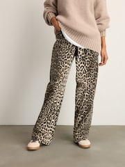 Leopard - Bedruckte Jeans mit weitem Bein aus 100 % Baumwolle - Bild 3 von 5