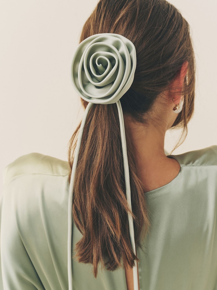 Green Corsage Hair Tie - Image 1 of 7 Green Corsage Hair Tie - Image 1 of 7