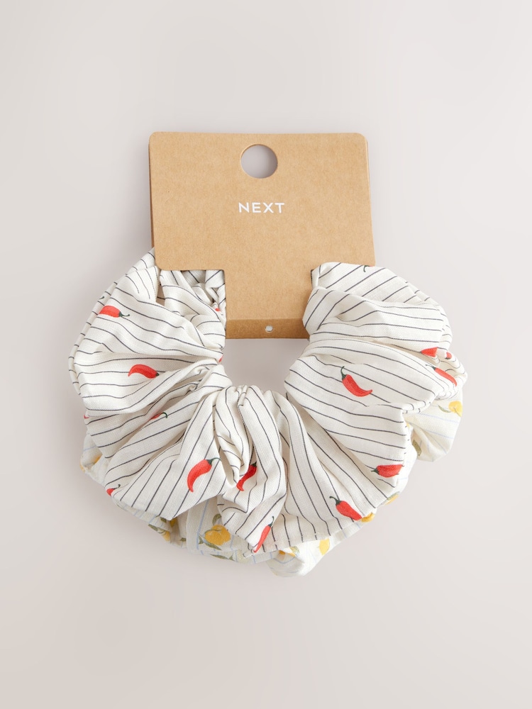 Chilli Print Hair Scrunchies 2 Pack - Image 4 of 4