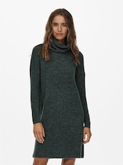 ONLY Green Roll Neck Knitted Jumper Dress - Image 1 of 7