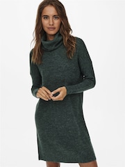 ONLY Green Roll Neck Knitted Jumper Dress - Image 3 of 7