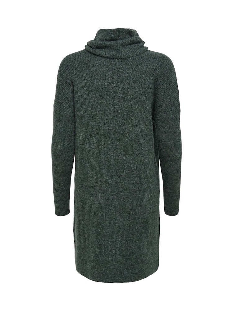 ONLY Green Roll Neck Knitted Jumper Dress - Image 7 of 7