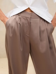 Lipsy Neutral Satin Wide Leg Trousers - Image 4 of 5
