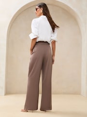 Lipsy Neutral Satin Wide Leg Trousers - Image 5 of 5