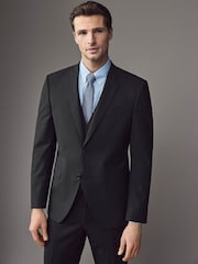 BOSS Grey Slim-Fit Wool Suit Jacket - Image 1 of 4