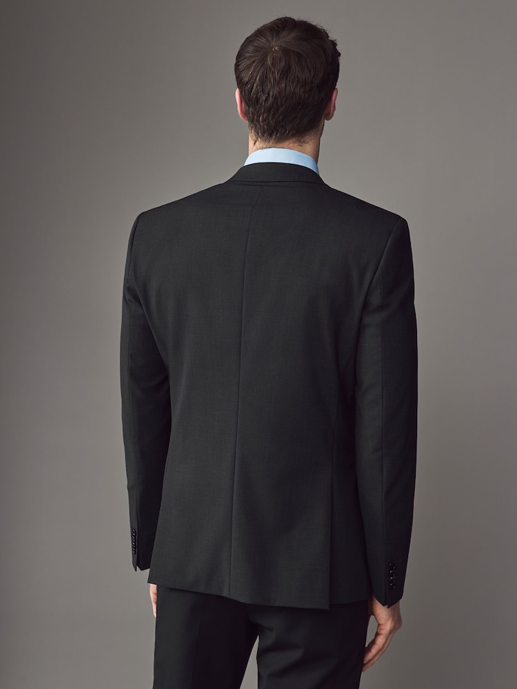 BOSS Grey Slim-Fit Wool Suit Jacket - Image 2 of 4
