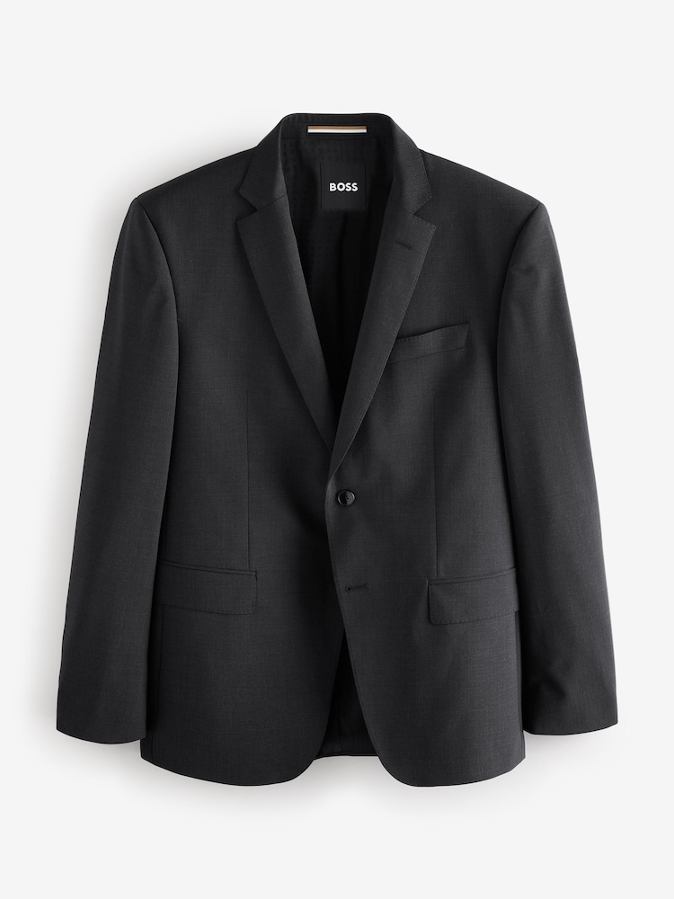 BOSS Grey Slim-Fit Wool Suit Jacket - Image 4 of 4