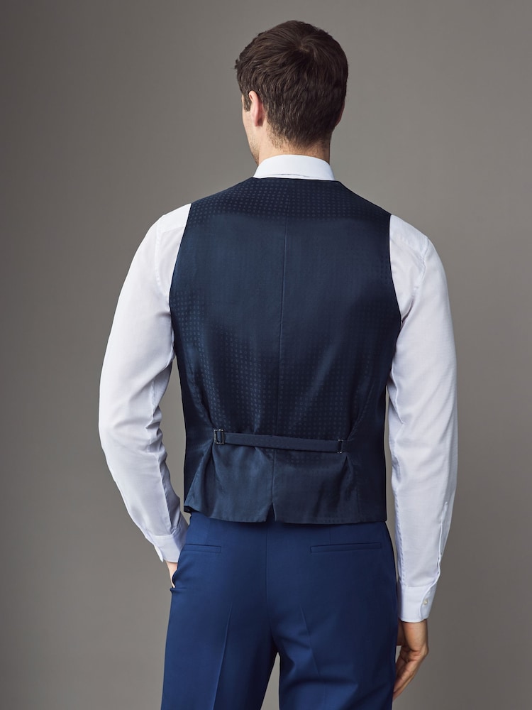 BOSS Blue Slim-Fit Wool Waistcoat - Image 2 of 5 BOSS Blue Slim-Fit Wool Waistcoat - Image 2 of 5