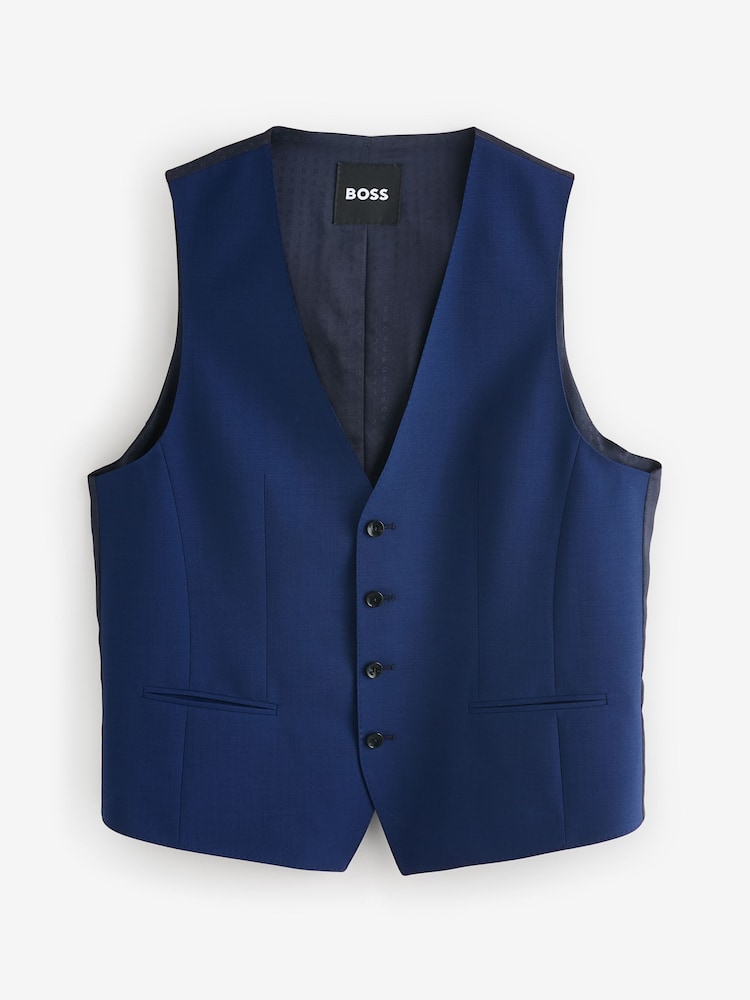 BOSS Blue Slim-Fit Wool Waistcoat - Image 5 of 5 BOSS Blue Slim-Fit Wool Waistcoat - Image 5 of 5