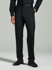 Zwart - BOSS Regular Fit Wool Trousers - Image 1 of 4