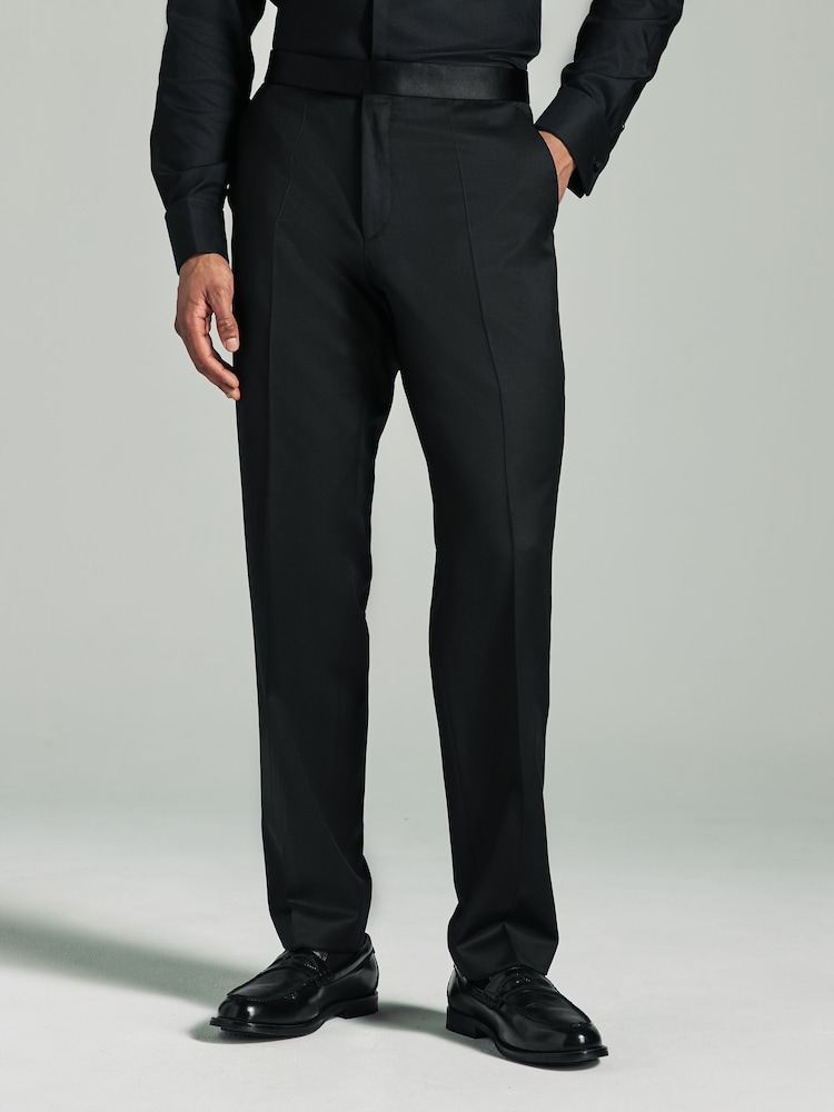 Zwart - BOSS Regular Fit Wool Trousers - Image 1 of 4