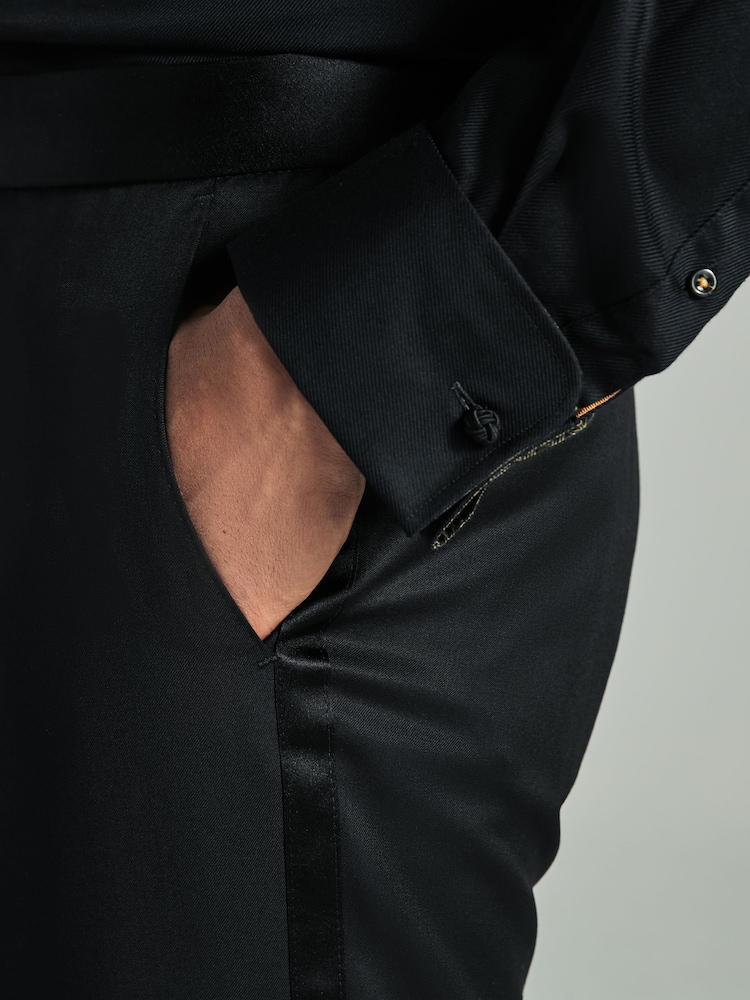 Zwart - BOSS Regular Fit Wool Trousers - Image 3 of 4