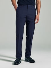 BOSS Blue Navy Regular Fit Wool Trousers - Image 1 of 4