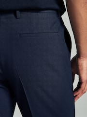 BOSS Blue Navy Regular Fit Wool Trousers - Image 3 of 4