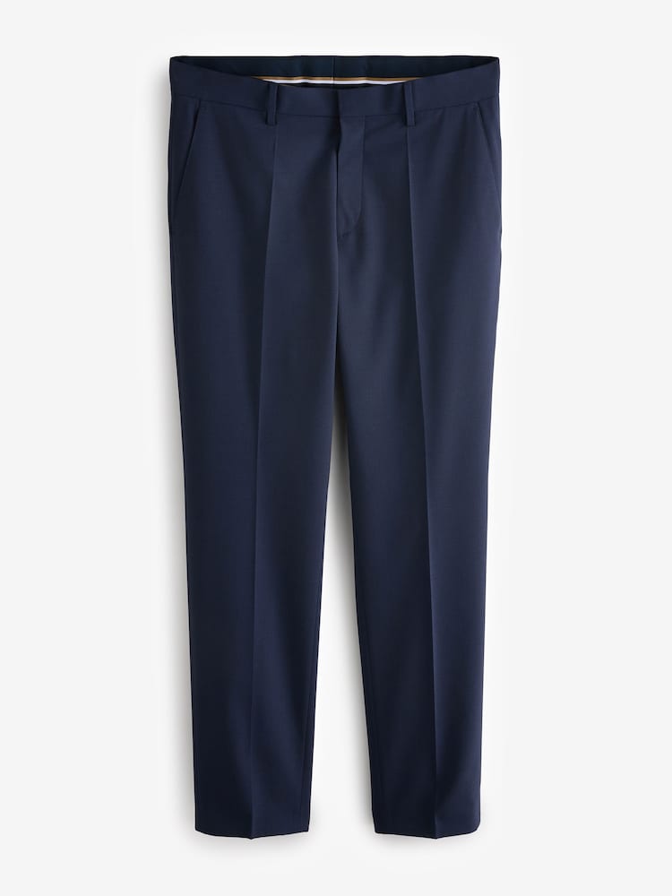 BOSS Blue Navy Regular Fit Wool Trousers - Image 4 of 4