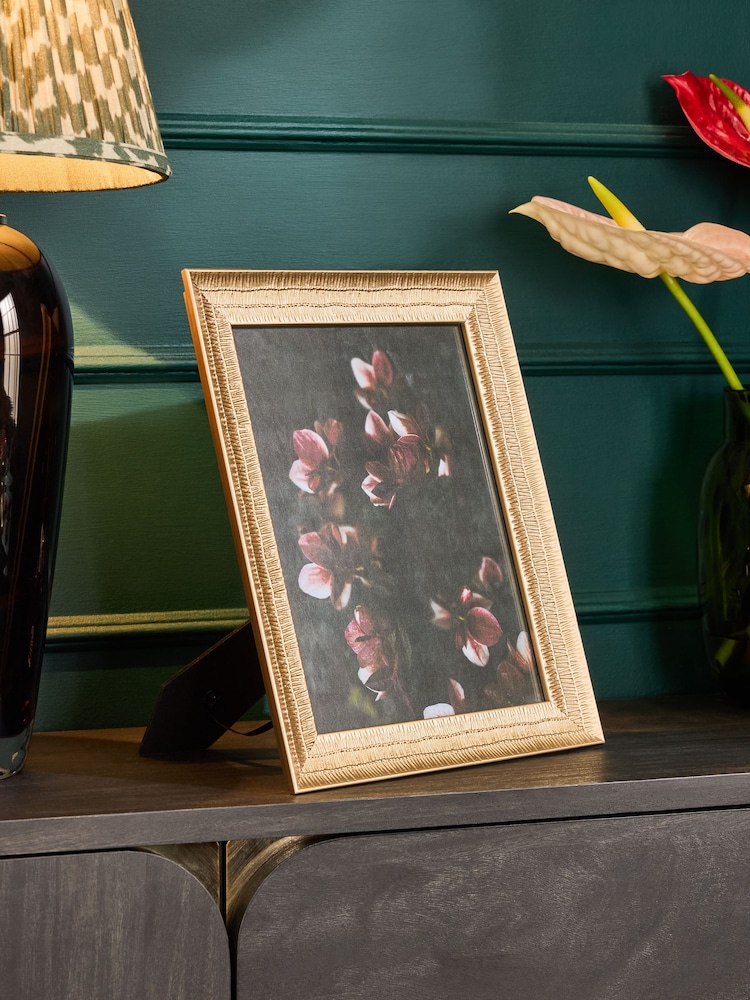 Gold Thatched Texture Photo Frame - Image 1 of 4 Gold Thatched Texture Photo Frame - Image 1 of 4