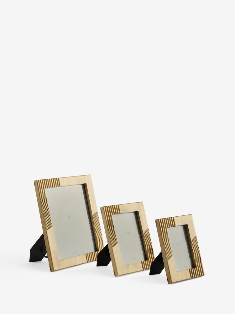 Neutral Carved Global Wooden Photo Frame - Image 1 of 2