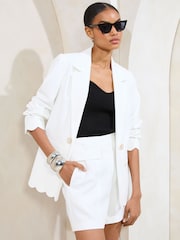 Lipsy White Scallop Detail Blazer - Image 1 of 4