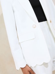 Lipsy White Scallop Detail Blazer - Image 2 of 4