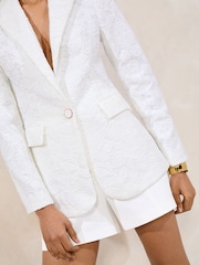 Lipsy White Lace Relaxed Blazer - Image 2 of 5