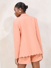 Lipsy Peach Pink Scallop Detail Blazer - Image 4 of 4