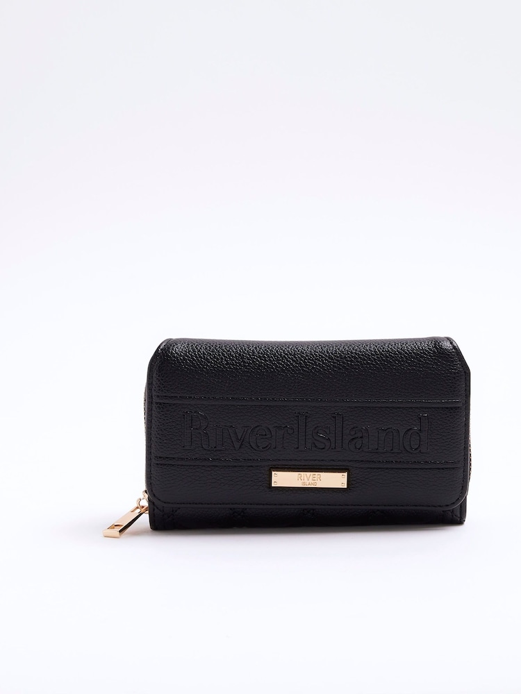 River Island Black Embossed Quilted Purse - Image 1 of 4