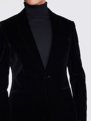 MOSS Black Slim Fit Velvet Suit Jacket - Image 3 of 5