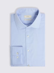 MOSS Blue Regular Fit Dobby Stretch Shirt - Image 4 of 5