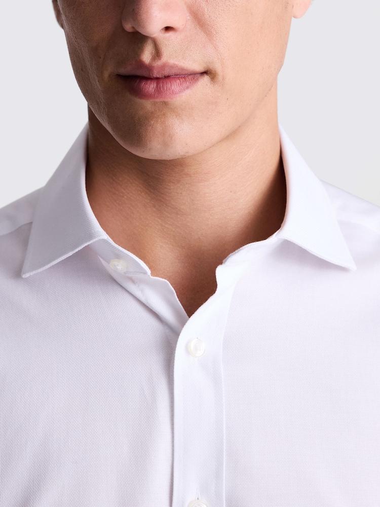 MOSS White Regular Fit Dobby Stretch Shirt - Image 2 of 5