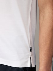 BOSS White Penrose Slim Fit Striped Collar Polo Shirt - Image 4 of 5
