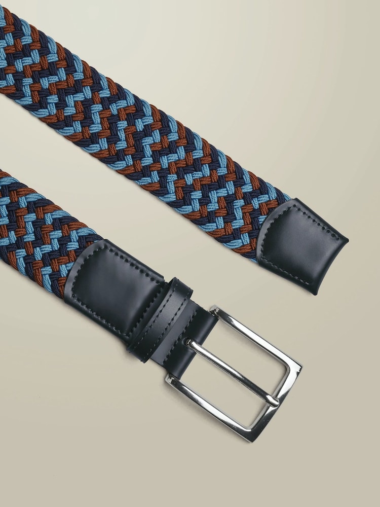 Charles Tyrwhitt Dark Blue Stretch Belt - Image 2 of 2 Charles Tyrwhitt Dark Blue Stretch Belt - Image 2 of 2